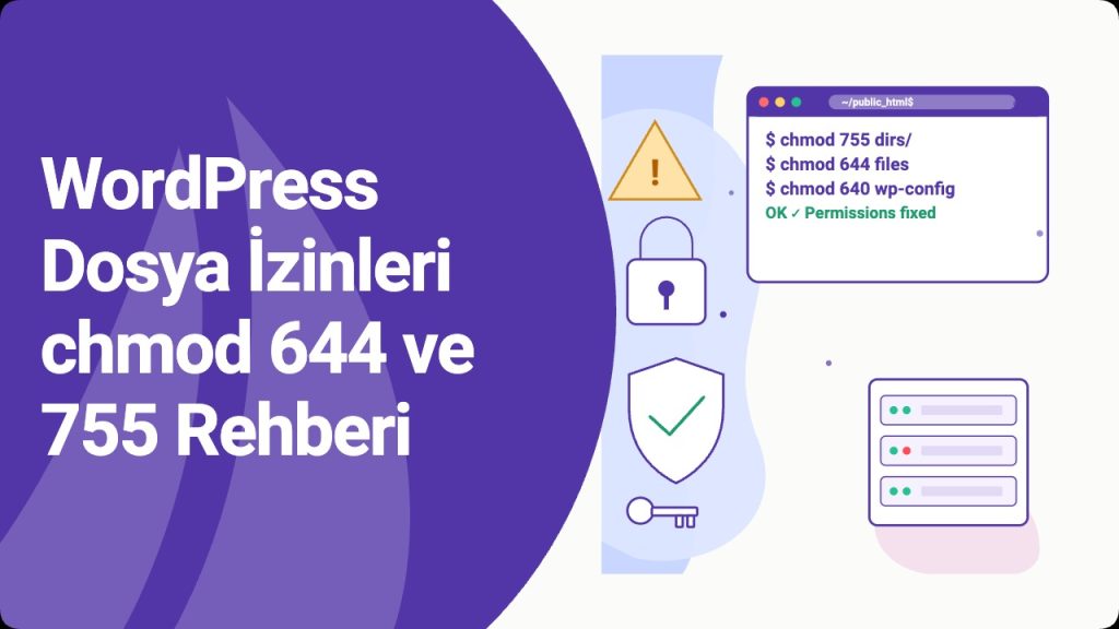 WordPress dosya izinleri (chmod 644 ve 755) güvenli yapılandırma rehberi - kapak görseli
