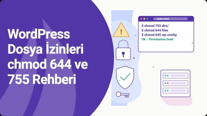 WordPress dosya izinleri (chmod 644 ve 755) güvenli yapılandırma rehberi - kapak görseli